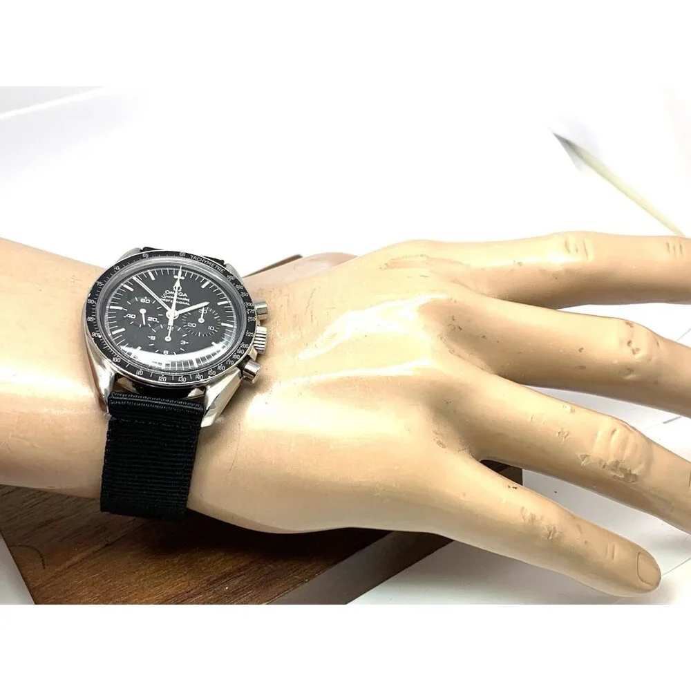 Omega Speedmaster Men's Watch 145.022 Swiss Manual 861 Black Dial Nylon Strap